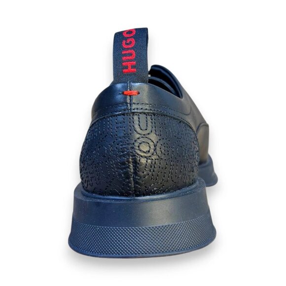 HUGO Lenner Derby Shoes Men's Black Leather US 9 (UK 8 EU 42) MSRP $209 - Picture 3 of 4